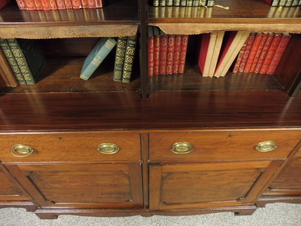 RARE LARGE GEORGIAN CAMPAIGN BOOKCASE View XVII