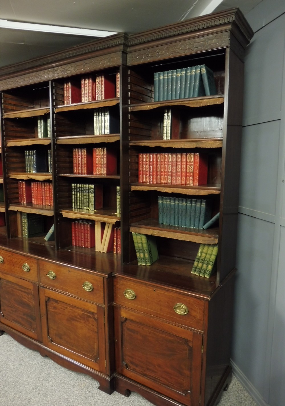 RARE LARGE GEORGIAN CAMPAIGN BOOKCASE View XIX