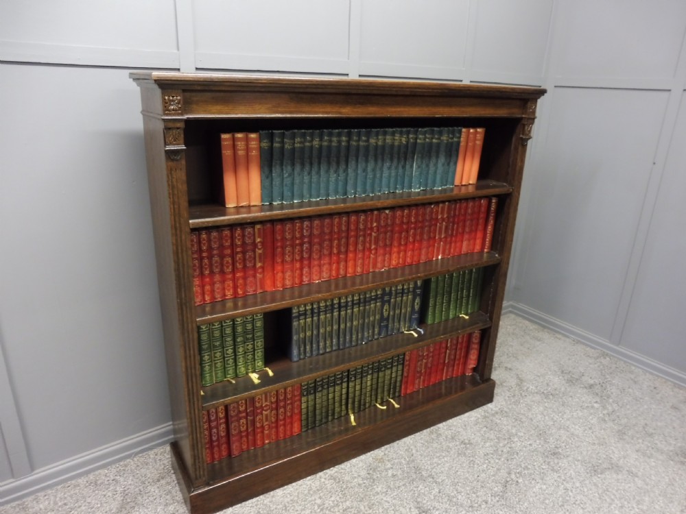 EDWARDIAN OAK OPEN BOOKCASE View II
