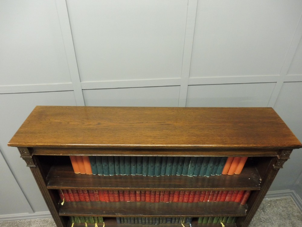 EDWARDIAN OAK OPEN BOOKCASE View IV
