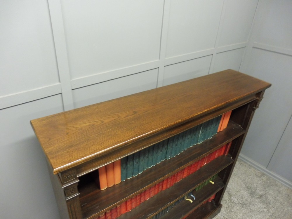 EDWARDIAN OAK OPEN BOOKCASE View V