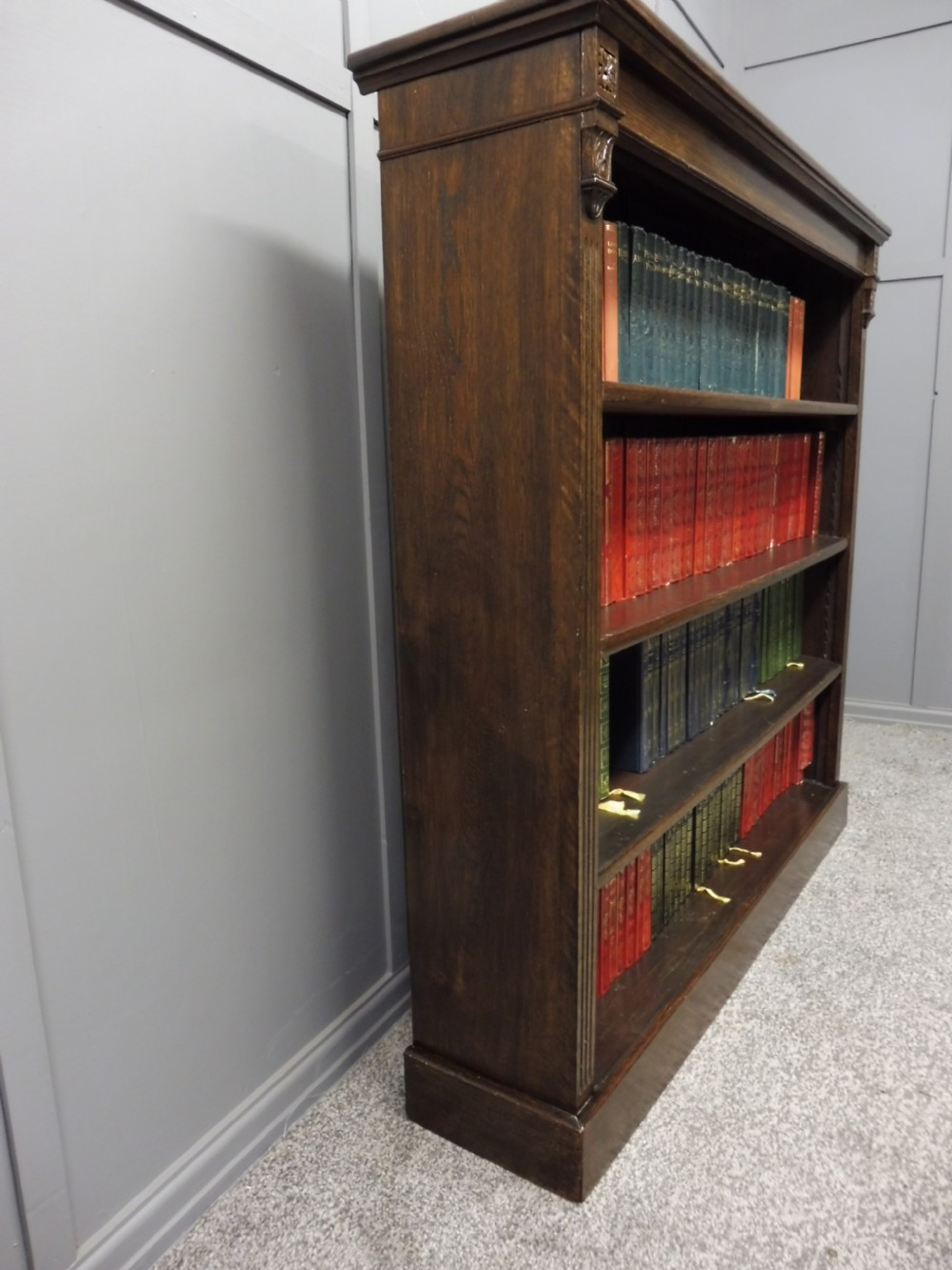 EDWARDIAN OAK OPEN BOOKCASE View VI