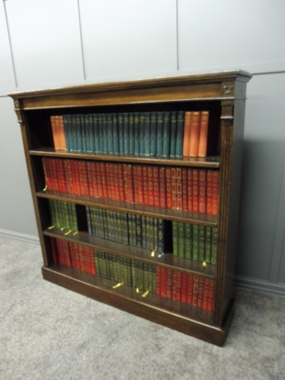 EDWARDIAN OAK OPEN BOOKCASE View VIII