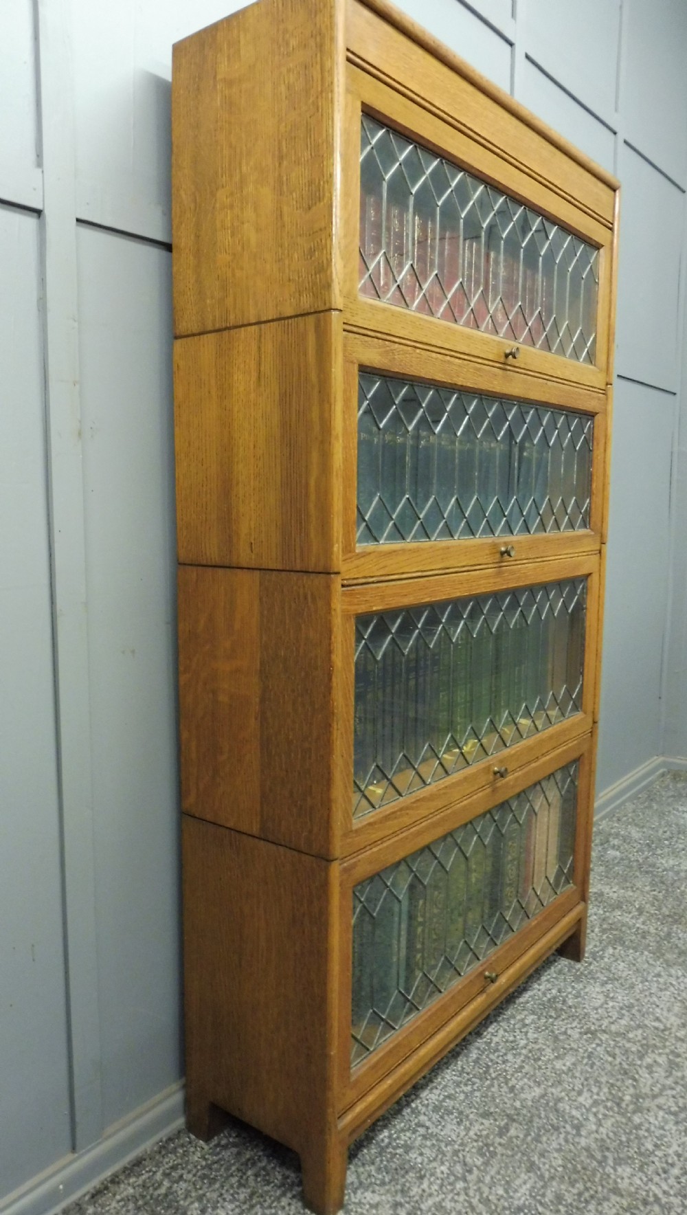 EDWARDIAN GOLDEN OAK STACKING BOOKCASE View III