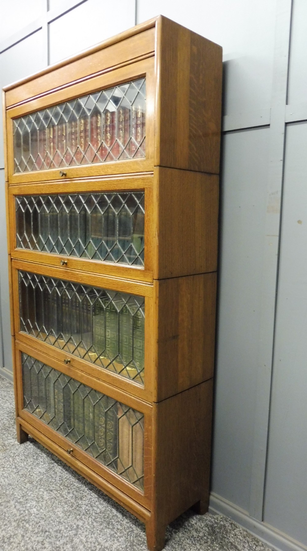 EDWARDIAN GOLDEN OAK STACKING BOOKCASE View IV
