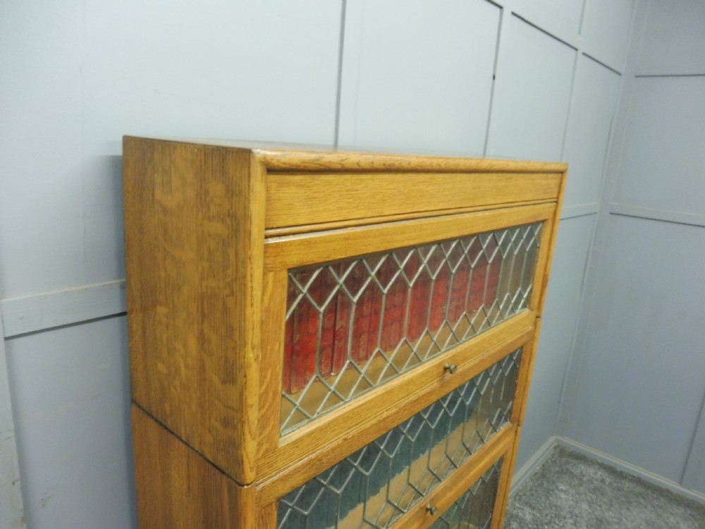 EDWARDIAN GOLDEN OAK STACKING BOOKCASE View VIII