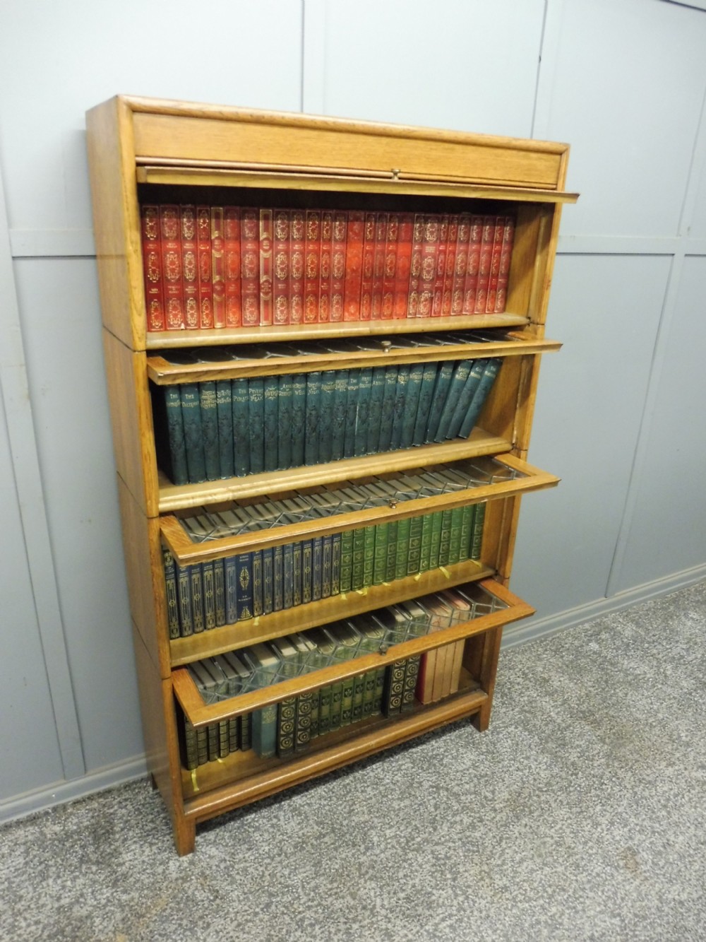 EDWARDIAN GOLDEN OAK STACKING BOOKCASE View IX
