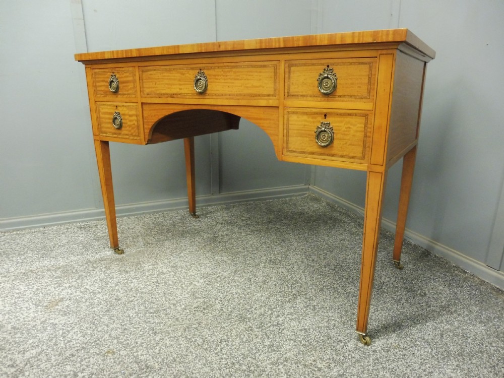 EDWARDIAN SATINWOOD WRITING DESK View II