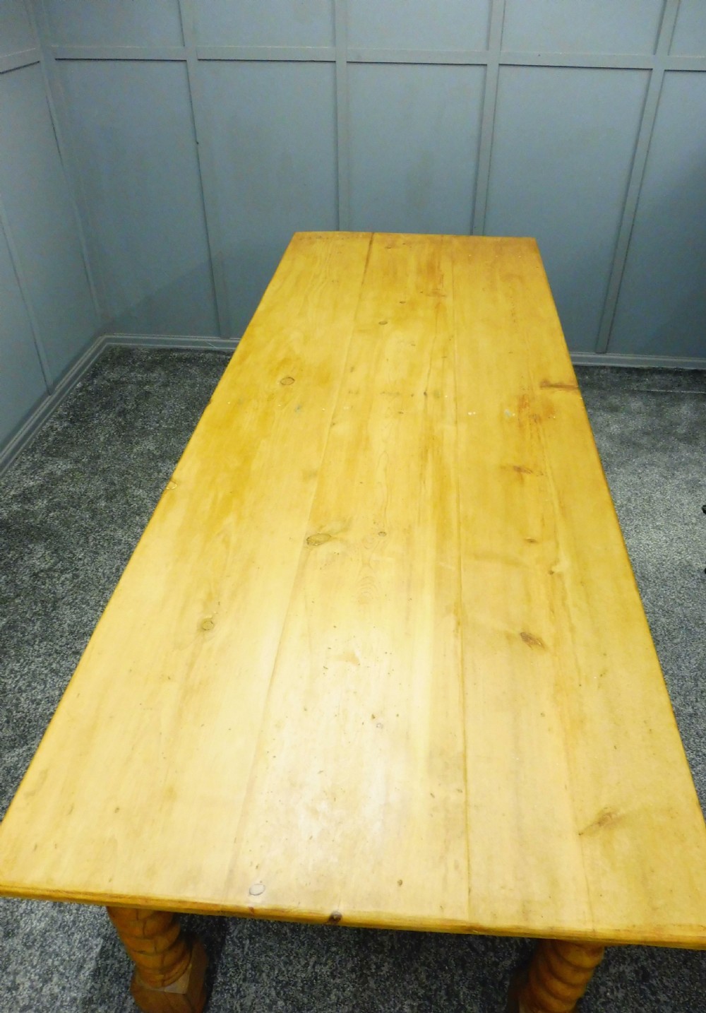LARGE ANTIQUE PINE FARMHOUSE TABLE View III
