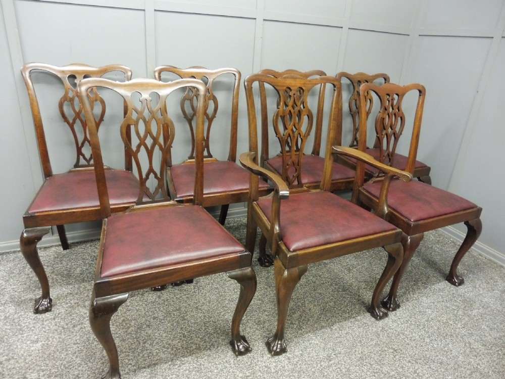 EDWARDIAN MAHOGANY TABLE AND CHAIRS View XI
