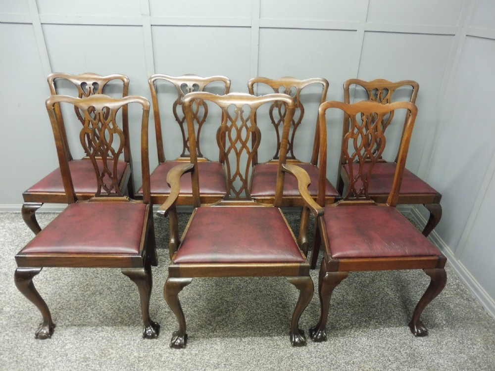 EDWARDIAN MAHOGANY TABLE AND CHAIRS View XII