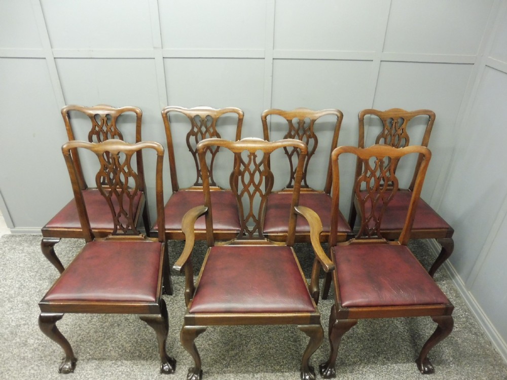 EDWARDIAN MAHOGANY TABLE AND CHAIRS View XIII