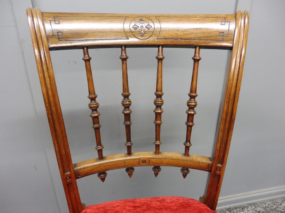 SET OF SIX SCOTTISH ROSEWOOD DINING CHAIRS View X