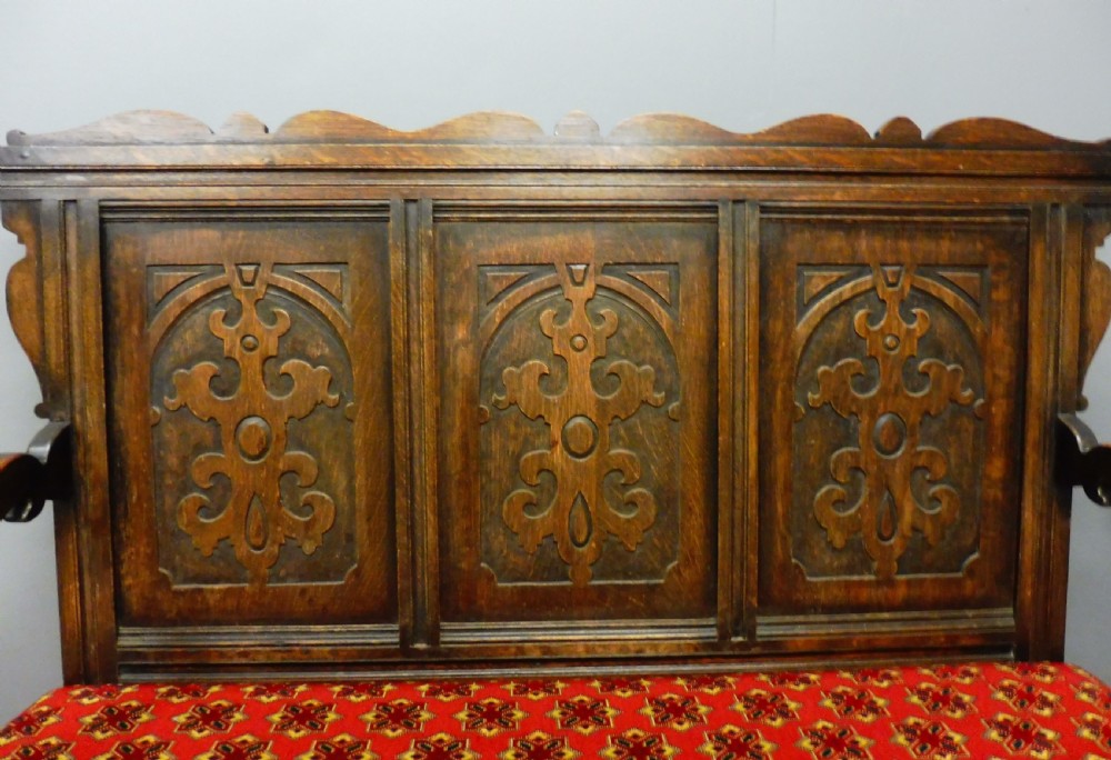 EDWARDIAN OAK HALL SEAT View IV