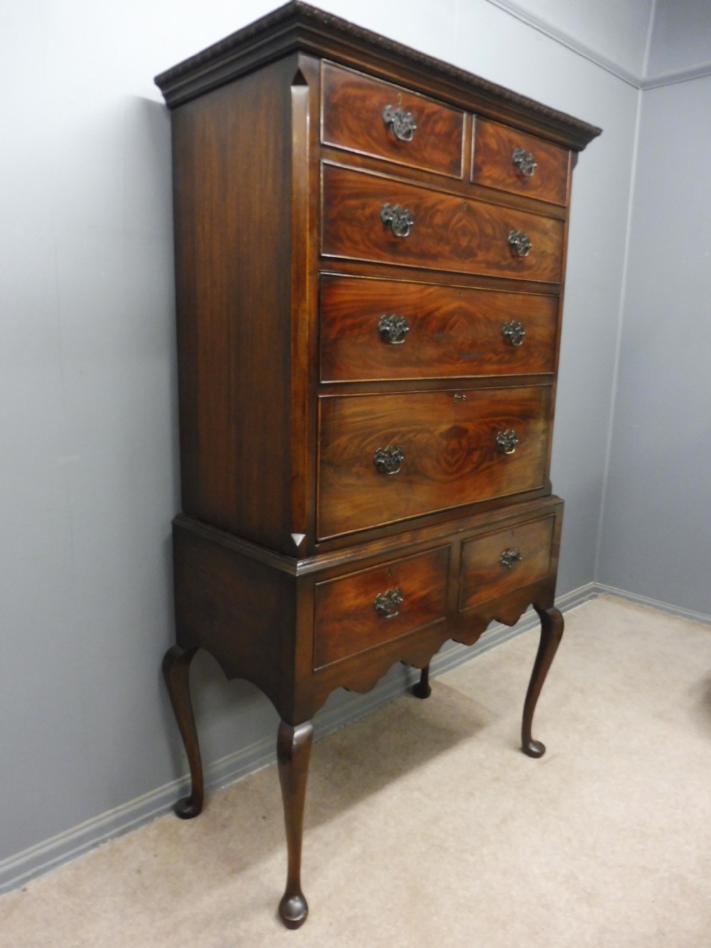EDWARDIAN MAHOGANY SECRETAIRE CHEST View II