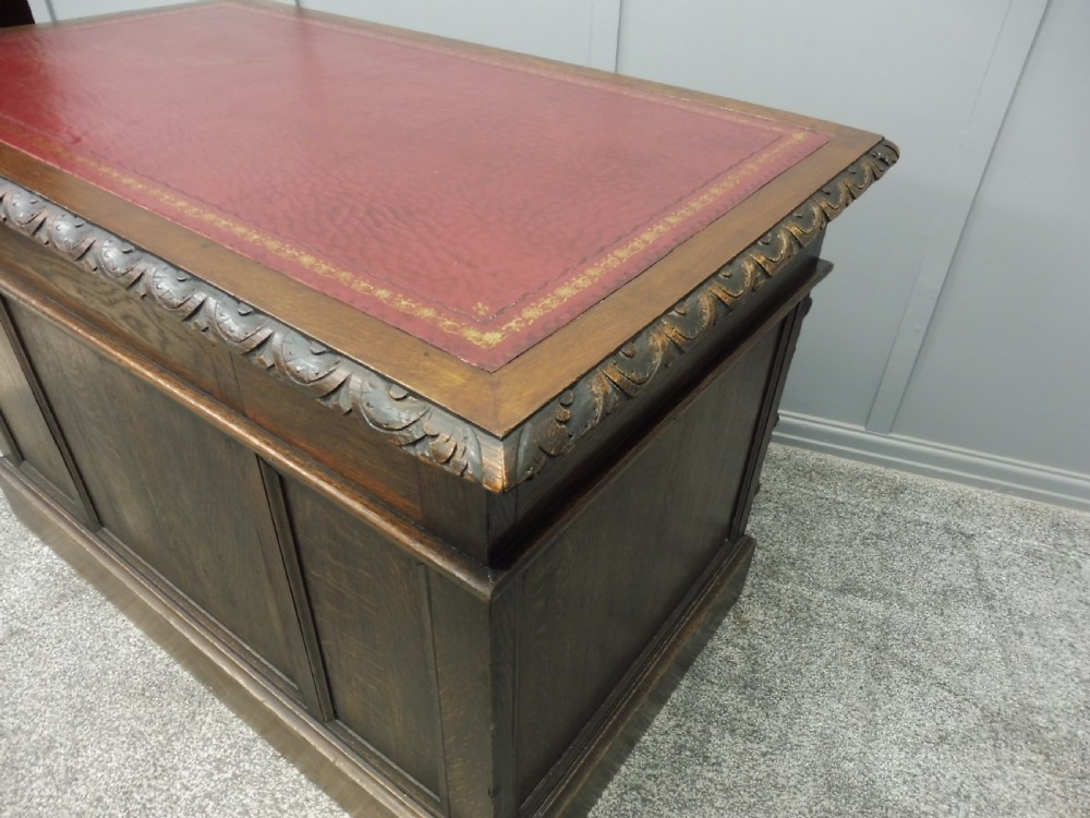  VICTORIAN CARVED OAK DESK View XIII