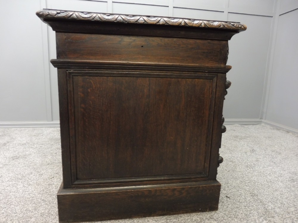  VICTORIAN CARVED OAK DESK View XIV