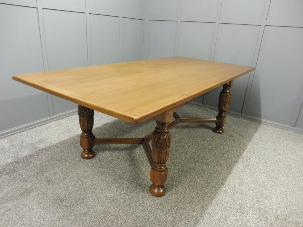 LARGE OAK DINING TABLE AND 8 CHAIRS View VII