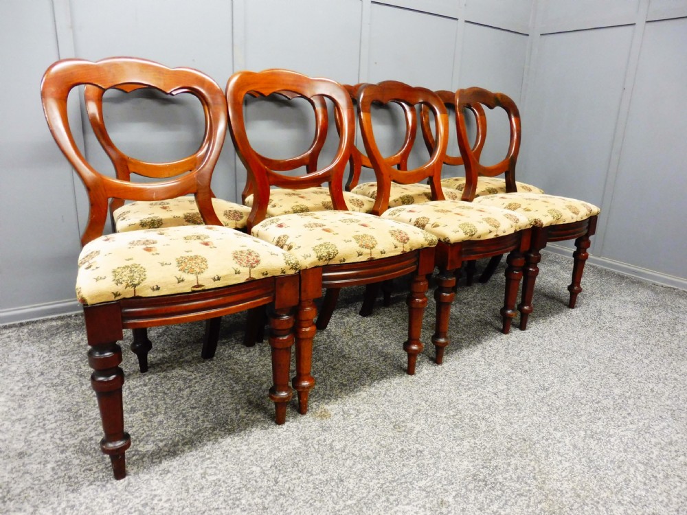SET OF 8 VICTORIAN BALLOON BACK DINING CHAIRS View II