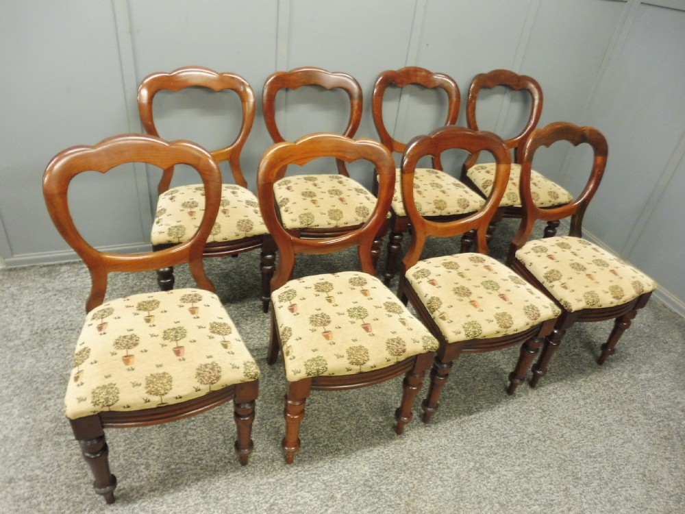 SET OF 8 VICTORIAN BALLOON BACK DINING CHAIRS View III