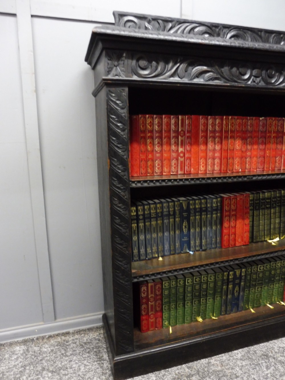 DARK OAK VICTORIAN BOOKCASE View IX