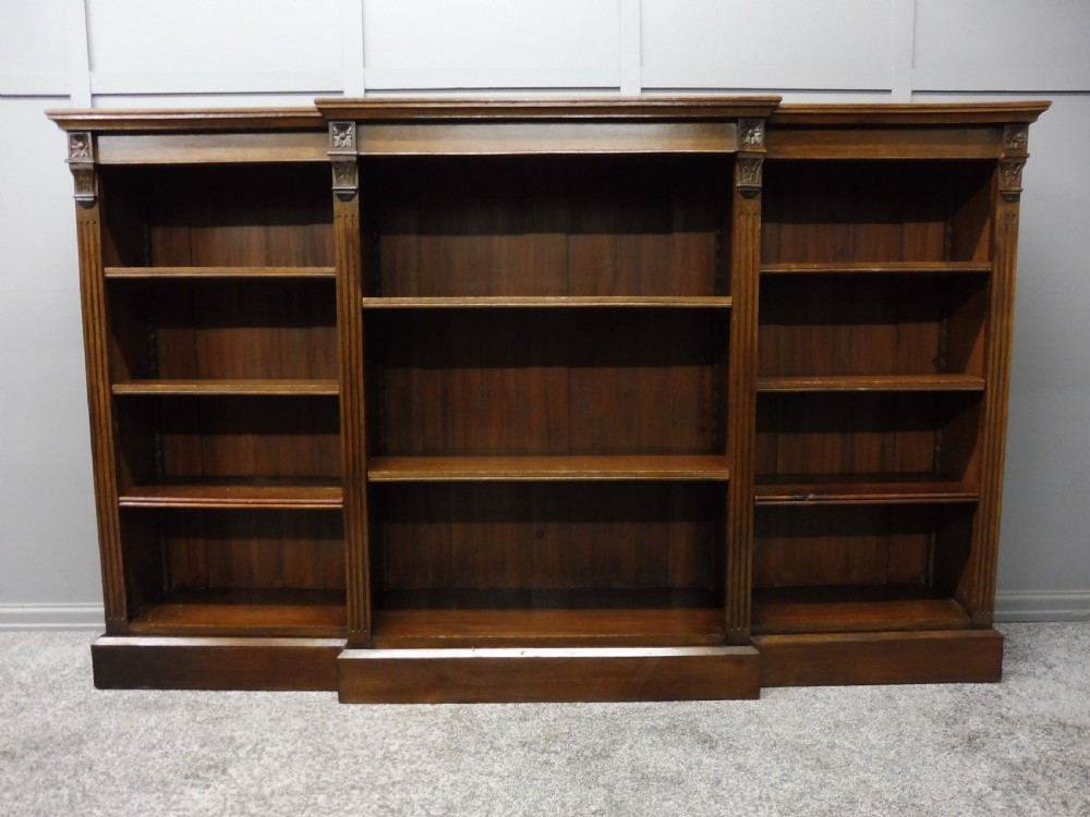 VICTORIAN OAK BREAKFRONT BOOKCASE View II