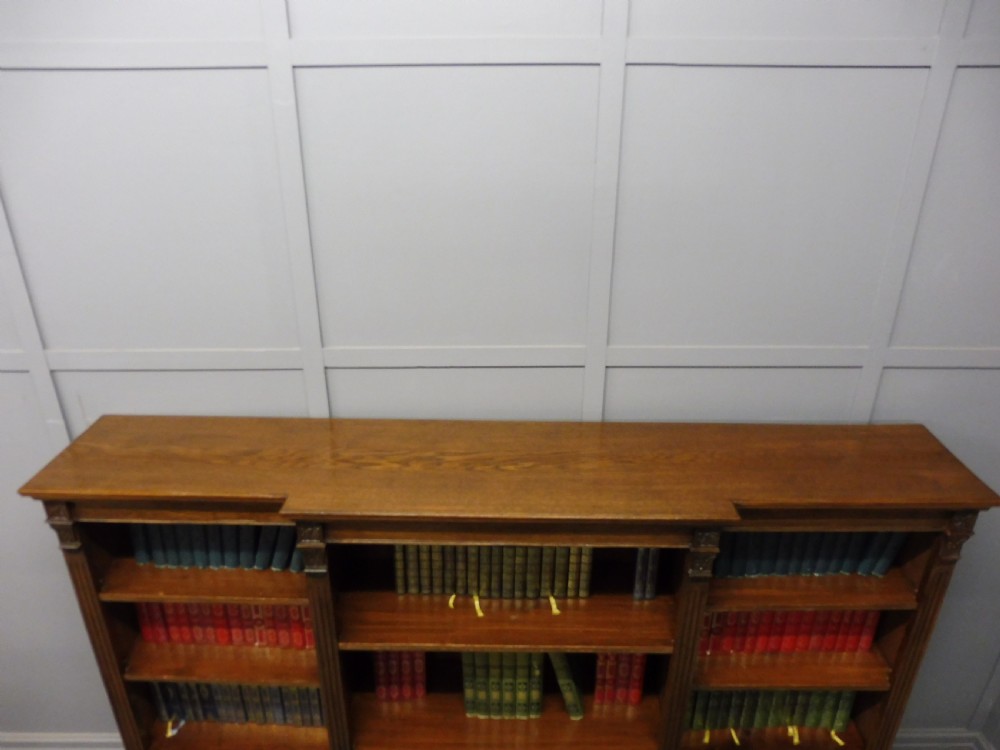 VICTORIAN OAK BREAKFRONT BOOKCASE View VI