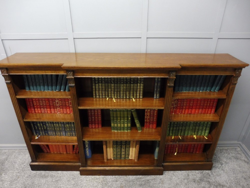 VICTORIAN OAK BREAKFRONT BOOKCASE View VII