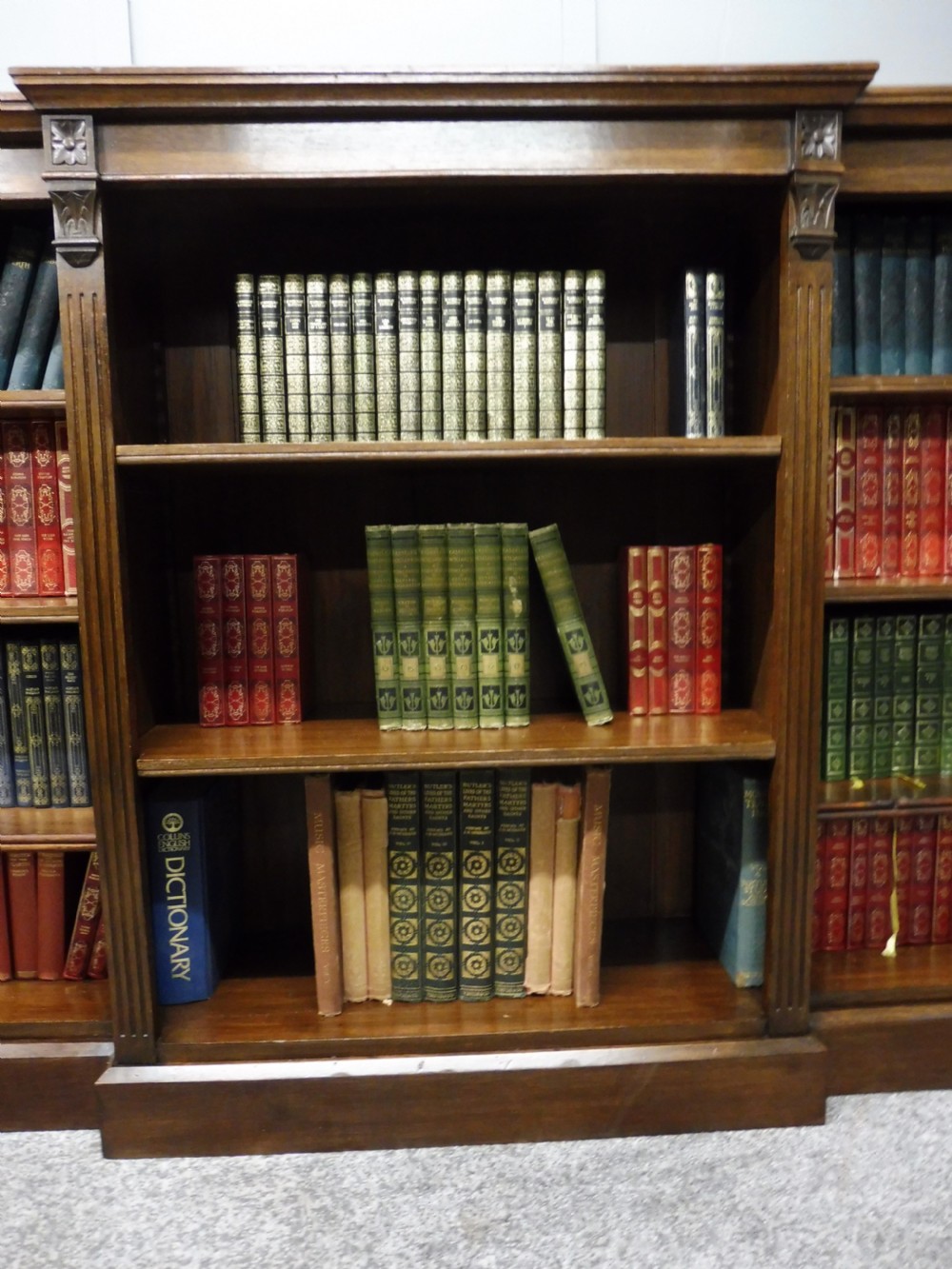 VICTORIAN OAK BREAKFRONT BOOKCASE View X