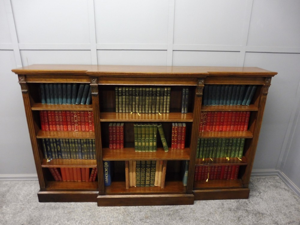 VICTORIAN OAK BREAKFRONT BOOKCASE View XI