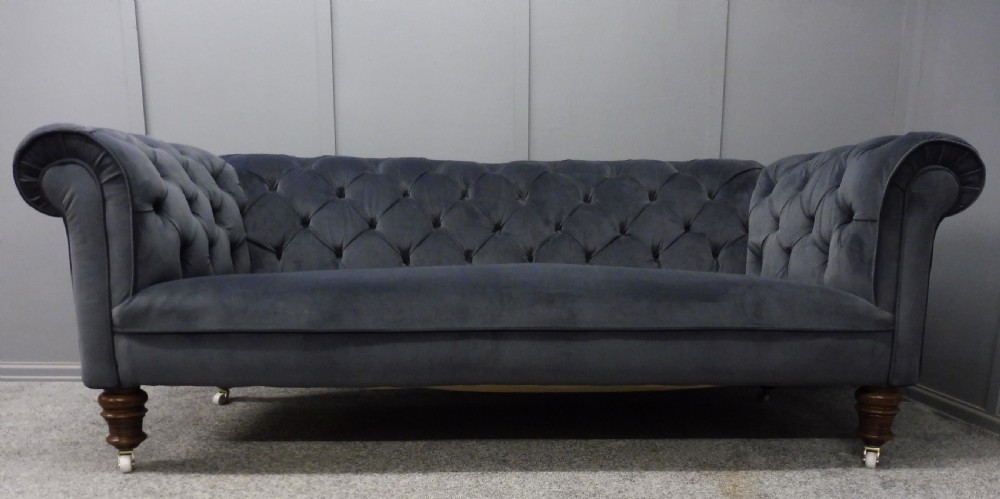 NEWLY UPHOLSTERED VICTORIAN CHESTERFIELD SOFA