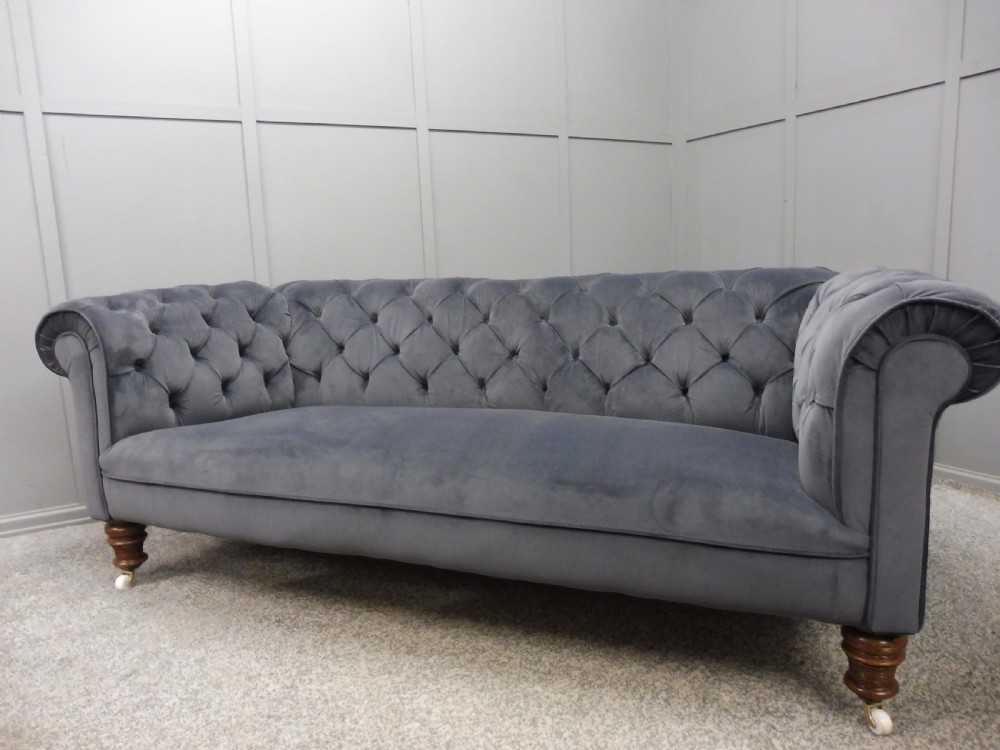 NEWLY UPHOLSTERED VICTORIAN CHESTERFIELD SOFA View VII