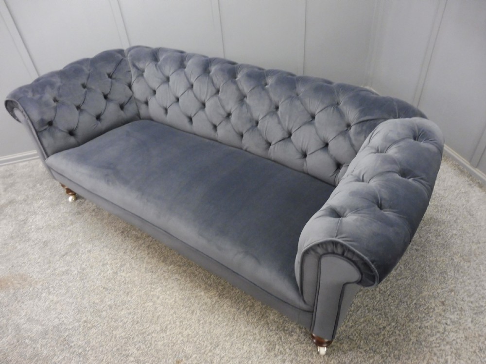 NEWLY UPHOLSTERED VICTORIAN CHESTERFIELD SOFA View VIII