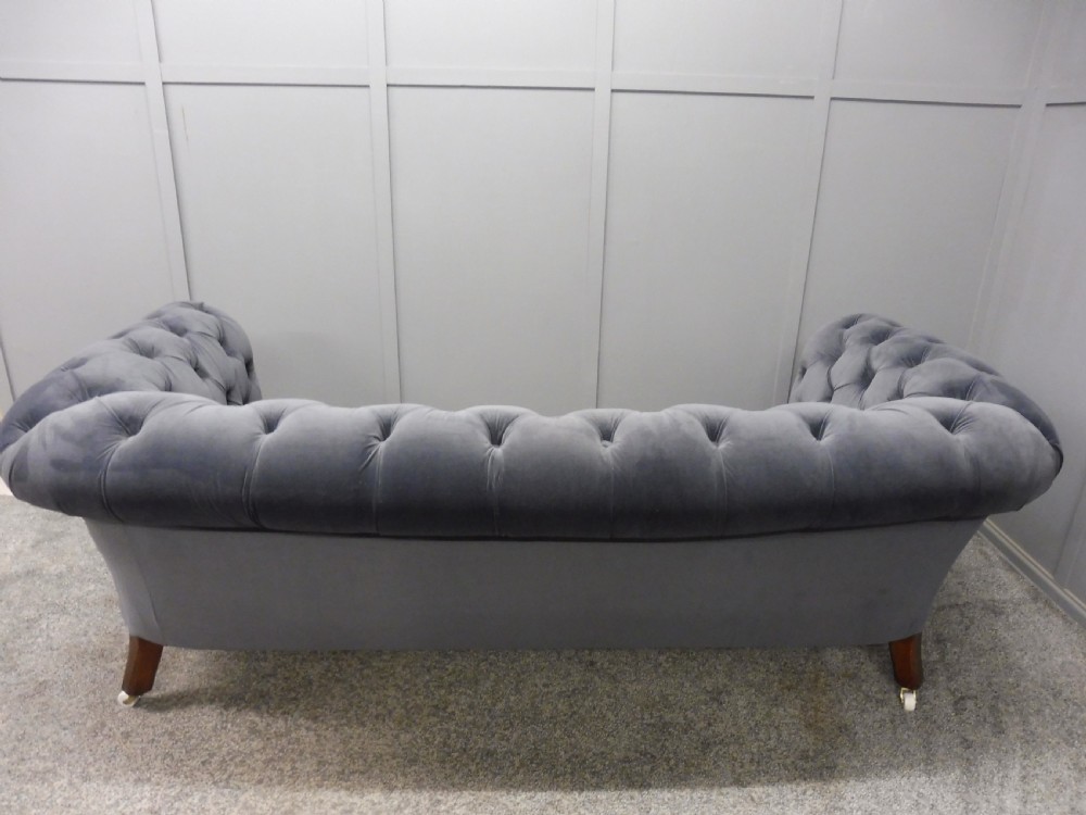 NEWLY UPHOLSTERED VICTORIAN CHESTERFIELD SOFA View X