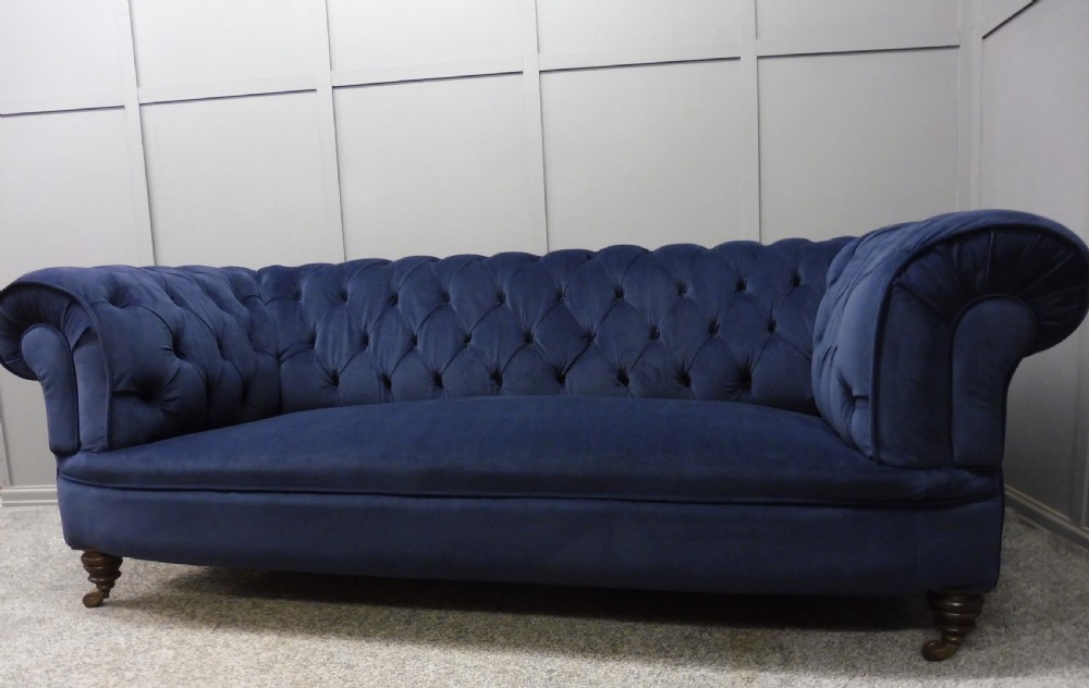 NEWLY UPHOLSTERED VICTORIAN CHESTERFIELD SOFA View III