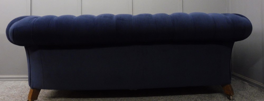 NEWLY UPHOLSTERED VICTORIAN CHESTERFIELD SOFA View IX