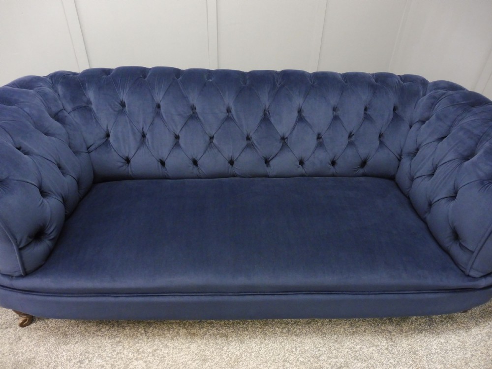 NEWLY UPHOLSTERED VICTORIAN CHESTERFIELD SOFA View XI