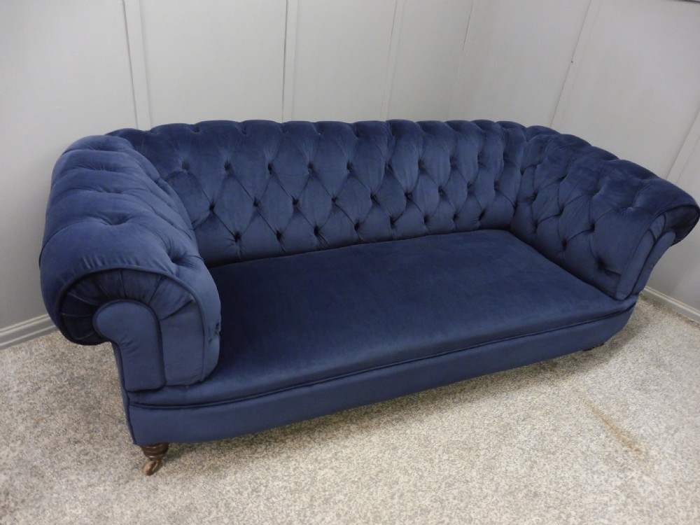 NEWLY UPHOLSTERED VICTORIAN CHESTERFIELD SOFA View XII