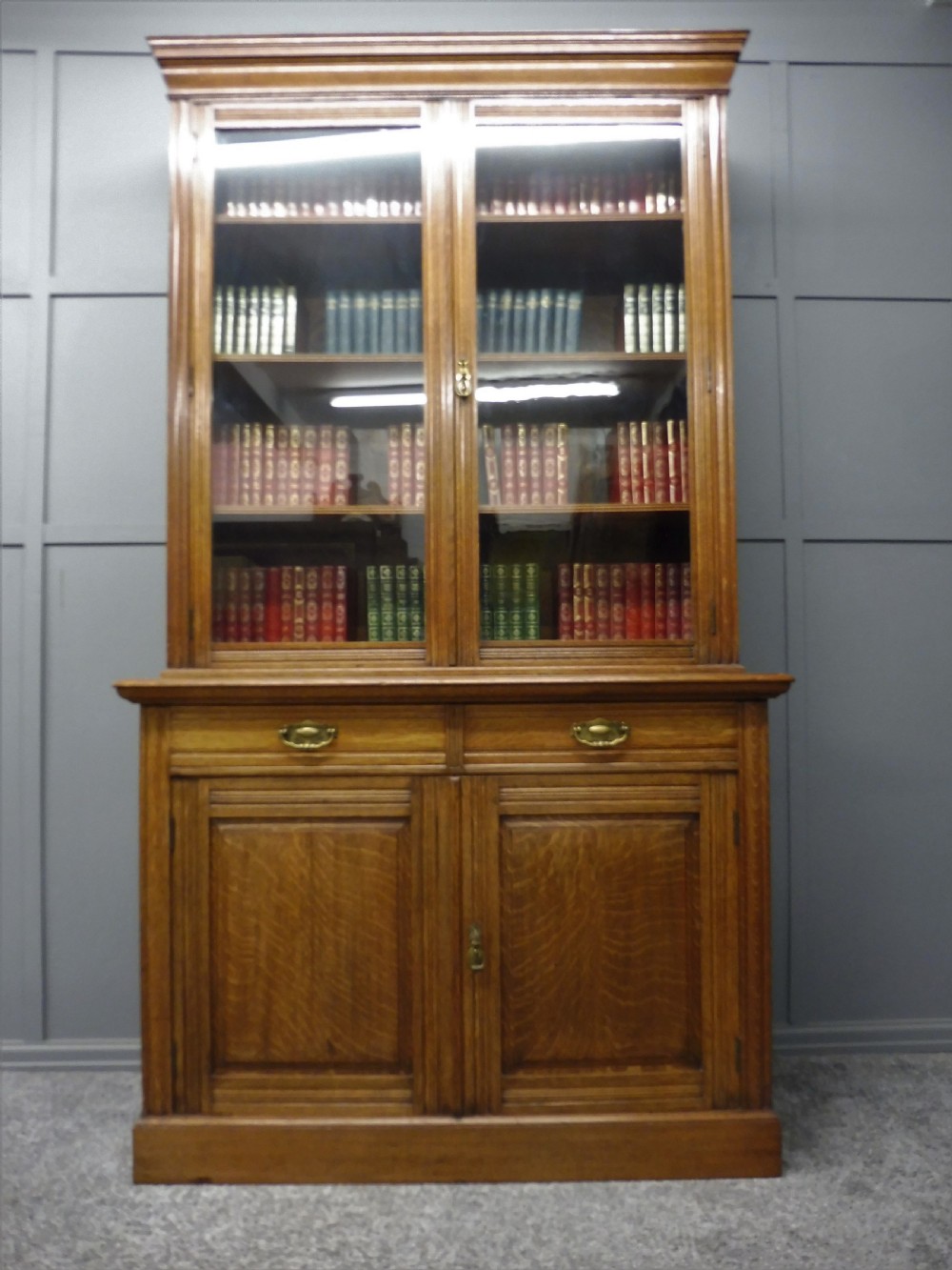 GOLDEN OAK EDWARDIAN BOOKCASE