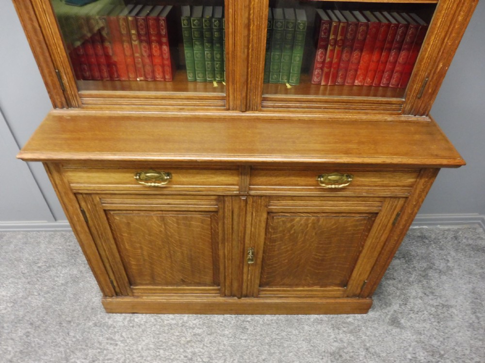 GOLDEN OAK EDWARDIAN BOOKCASE View IV