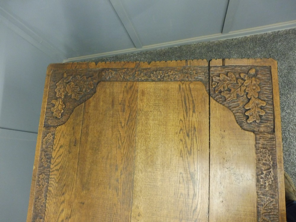 CARVED OAK 19TH CENTURY REFECTORY TABLE View VII