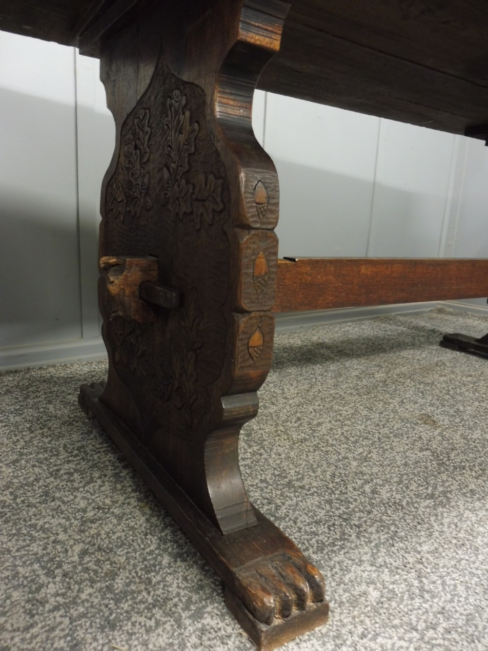 CARVED OAK 19TH CENTURY REFECTORY TABLE View IX