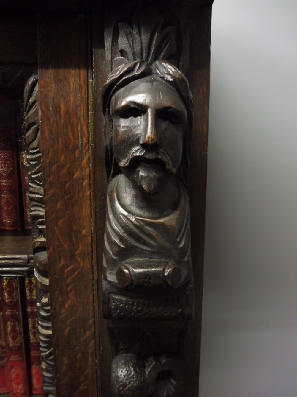 VICTORIAN OAK BREAKFRONT BOOKCASE View X