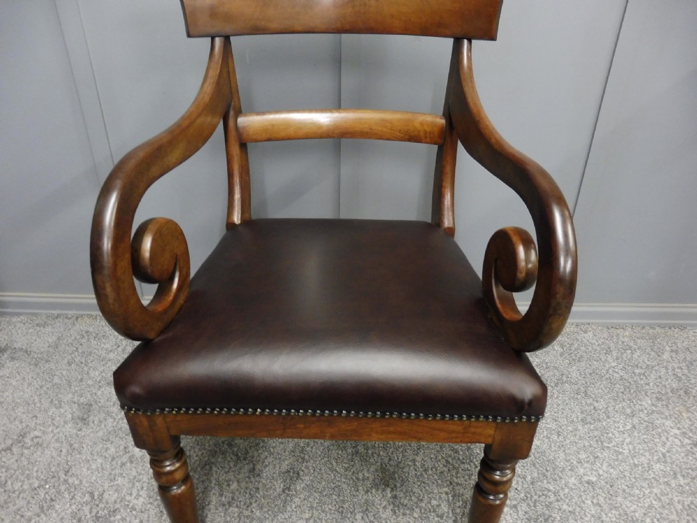 EARLY 19TH CENTURY LEATHER AND MAHOGANY DESK CHAIR View X