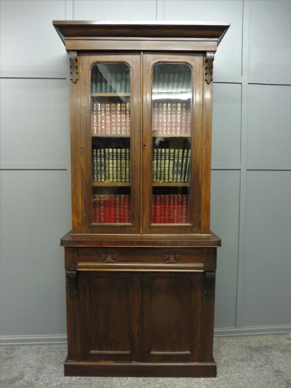 SLIM NEAT VICTORIAN MAHOGANY BOOKCASE View II