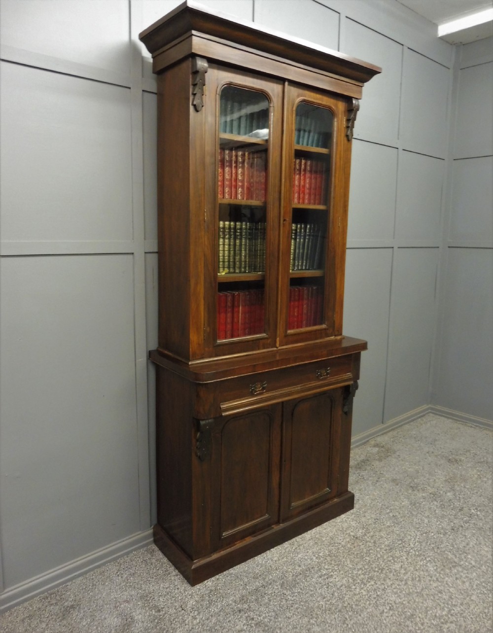 SLIM NEAT VICTORIAN MAHOGANY BOOKCASE View III