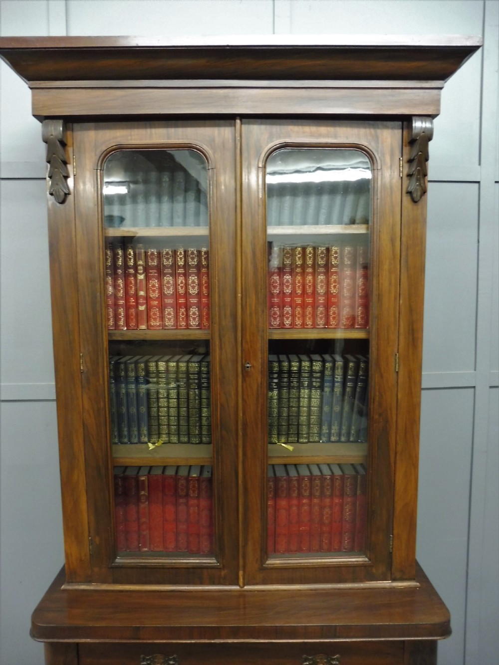 SLIM NEAT VICTORIAN MAHOGANY BOOKCASE View VI