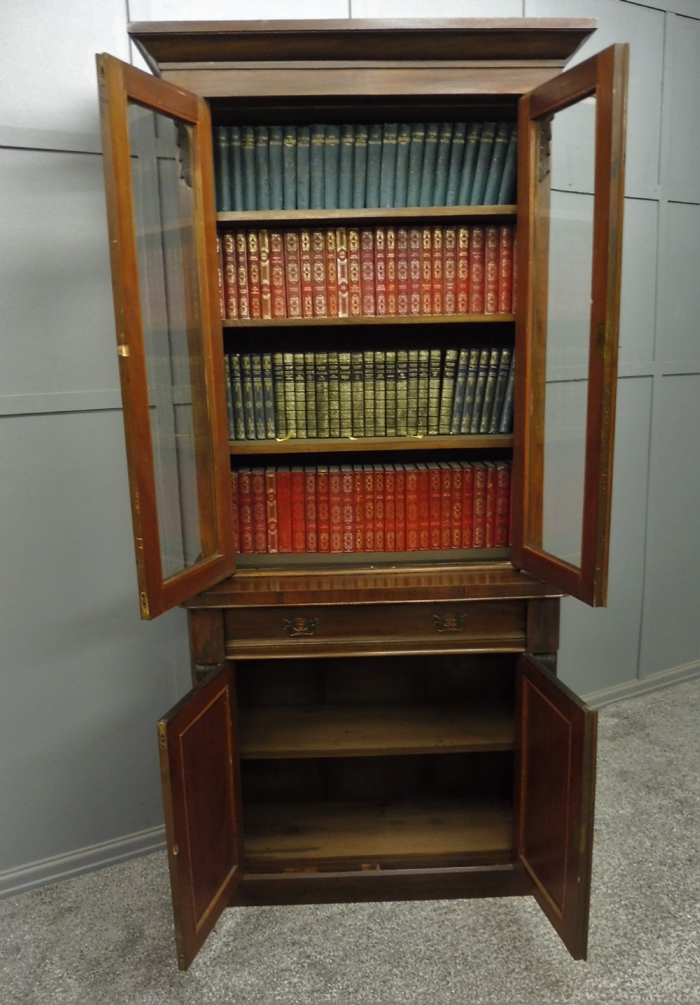 SLIM NEAT VICTORIAN MAHOGANY BOOKCASE View X