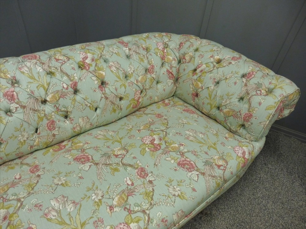 NEWLY UPHOLSTERED LARGE VICTORIAN CHESTERFIELD SOFA View VI