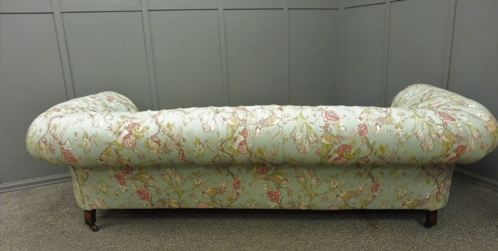 NEWLY UPHOLSTERED LARGE VICTORIAN CHESTERFIELD SOFA View XI